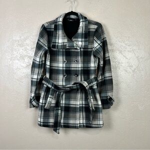 Ike Behar Womens M‎  Double Breasted Fleece Belted Jacket